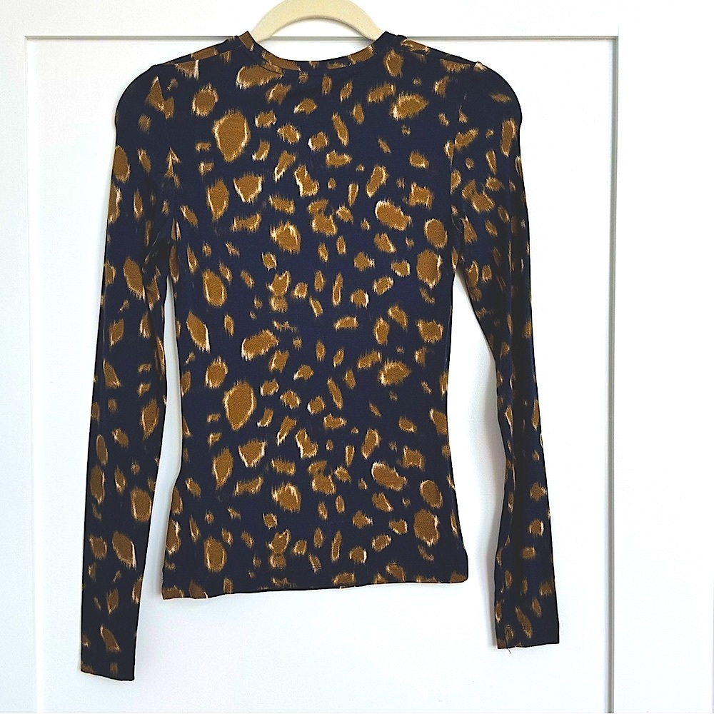 COS Leopard Print Top - Dark Blue and Gold